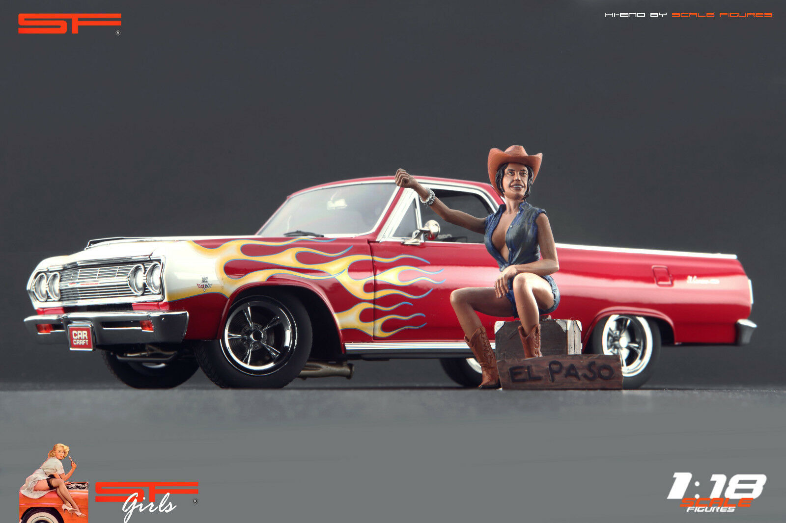 1/18 Auto Stop Girl von SF Scale Figures - Handarbeit -