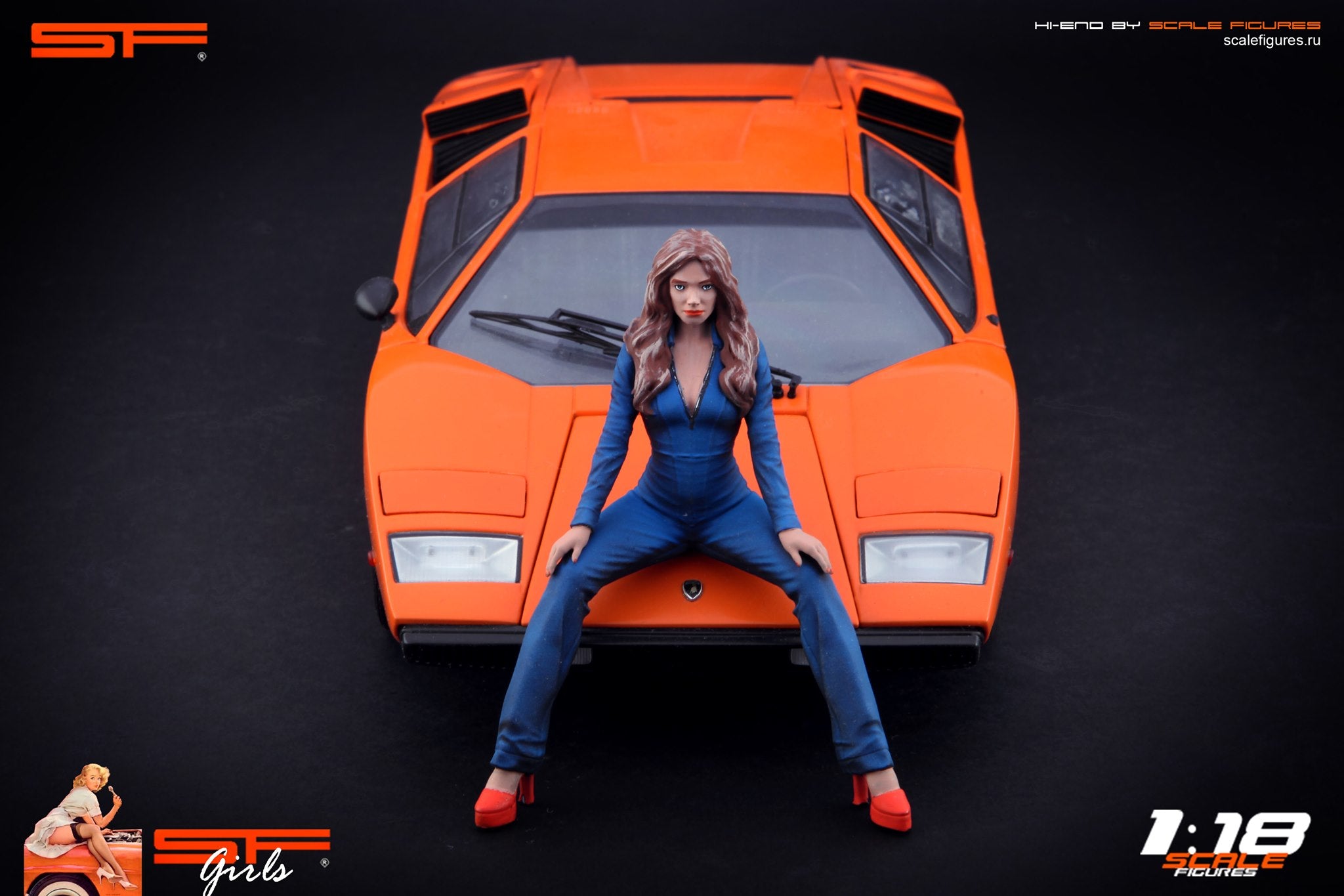 1/18 Grid Girl Blue Dress von SF Scale Figures - Handarbeit -