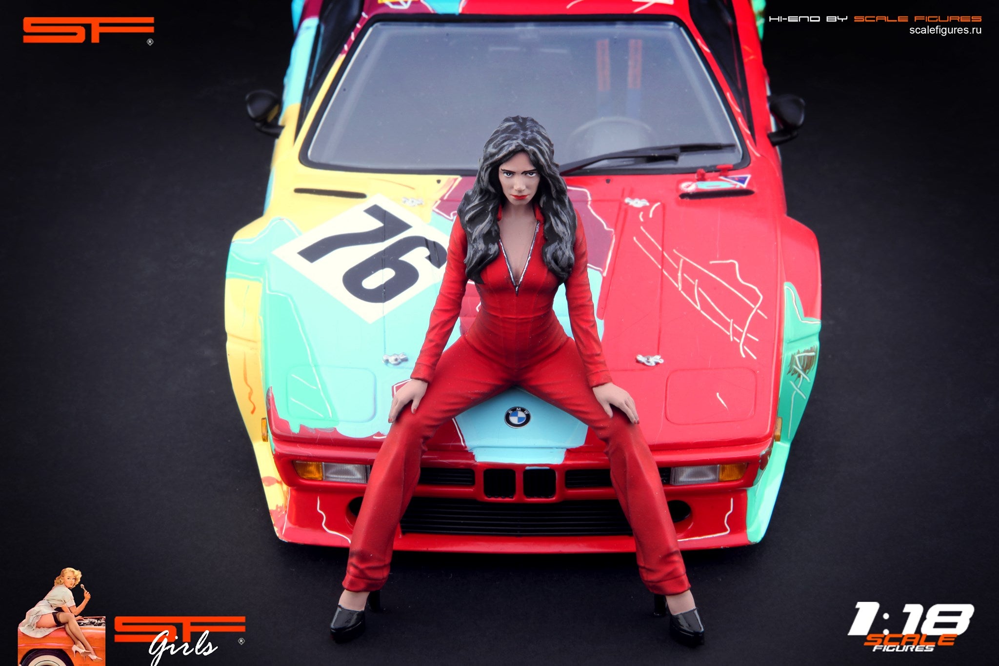 1/18 Grid Girl Red Dress von SF Scale Figures - Handarbeit -