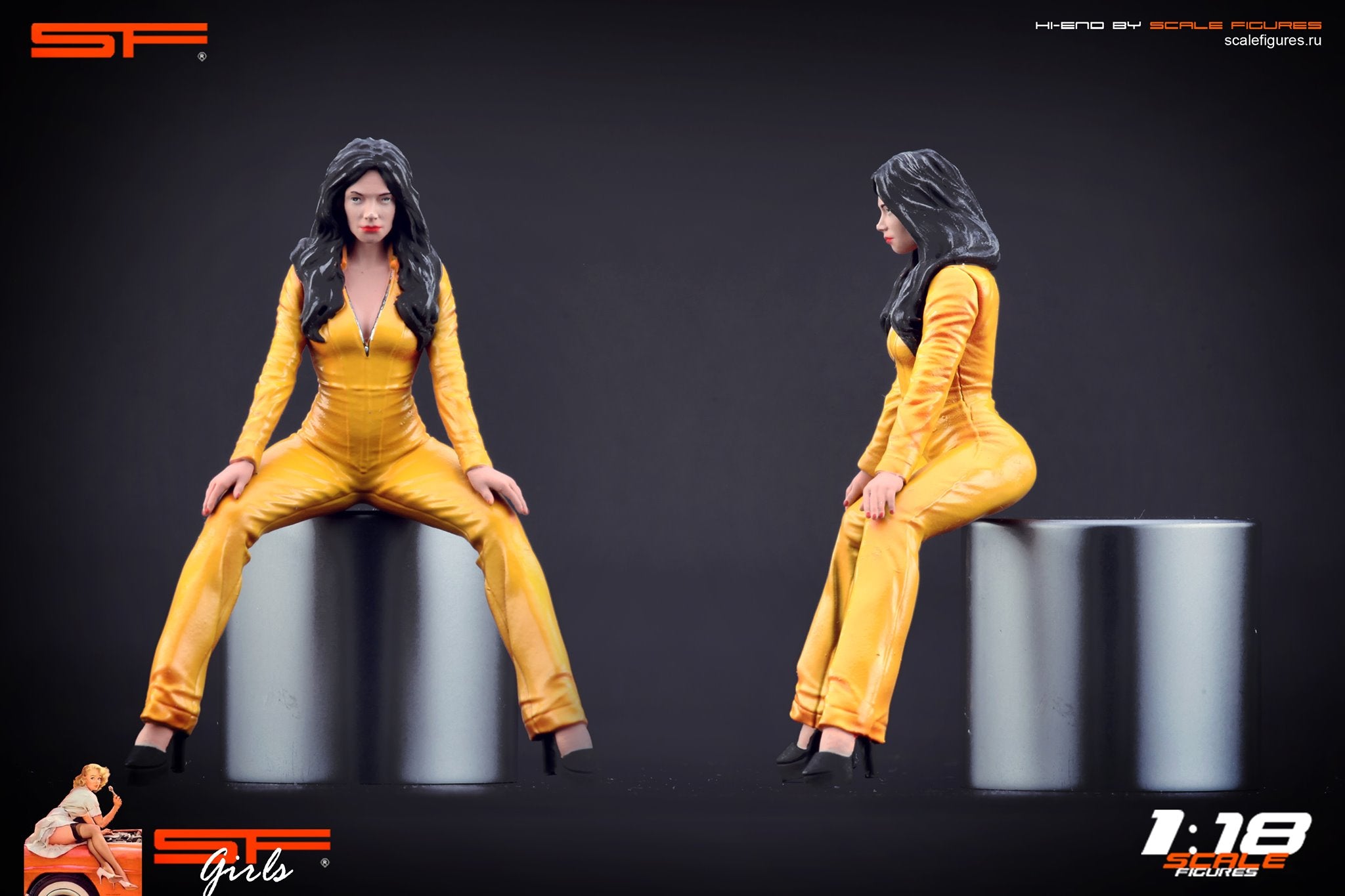 1/18 Grid Girl Yellow Dress von SF Scale Figures - Handarbeit -