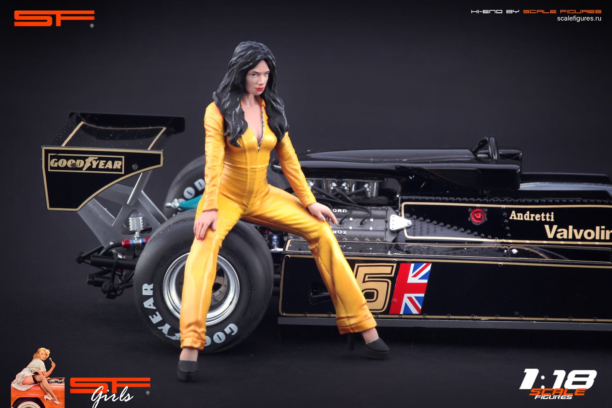 1/18 Grid Girl Yellow Dress von SF Scale Figures - Handarbeit -
