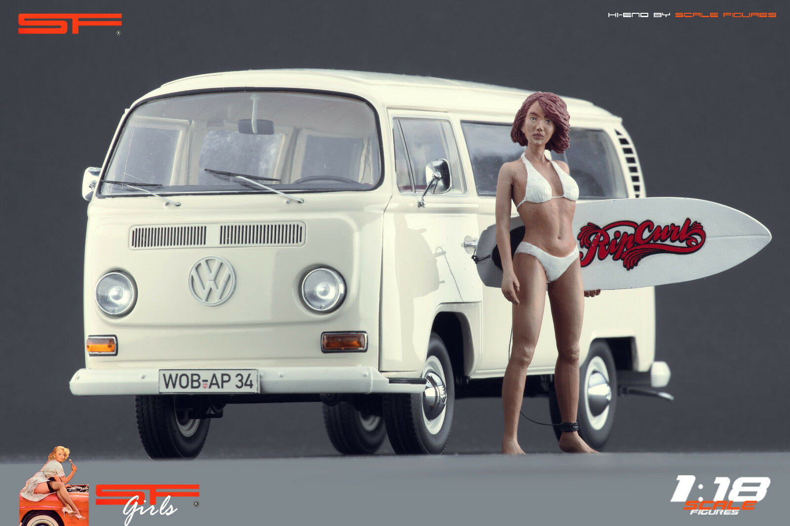 1/18 Surfing Girl von SF Scale Figures - Handarbeit -