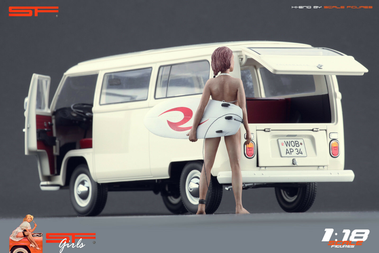1/18 Surfing Girl von SF Scale Figures - Handarbeit -