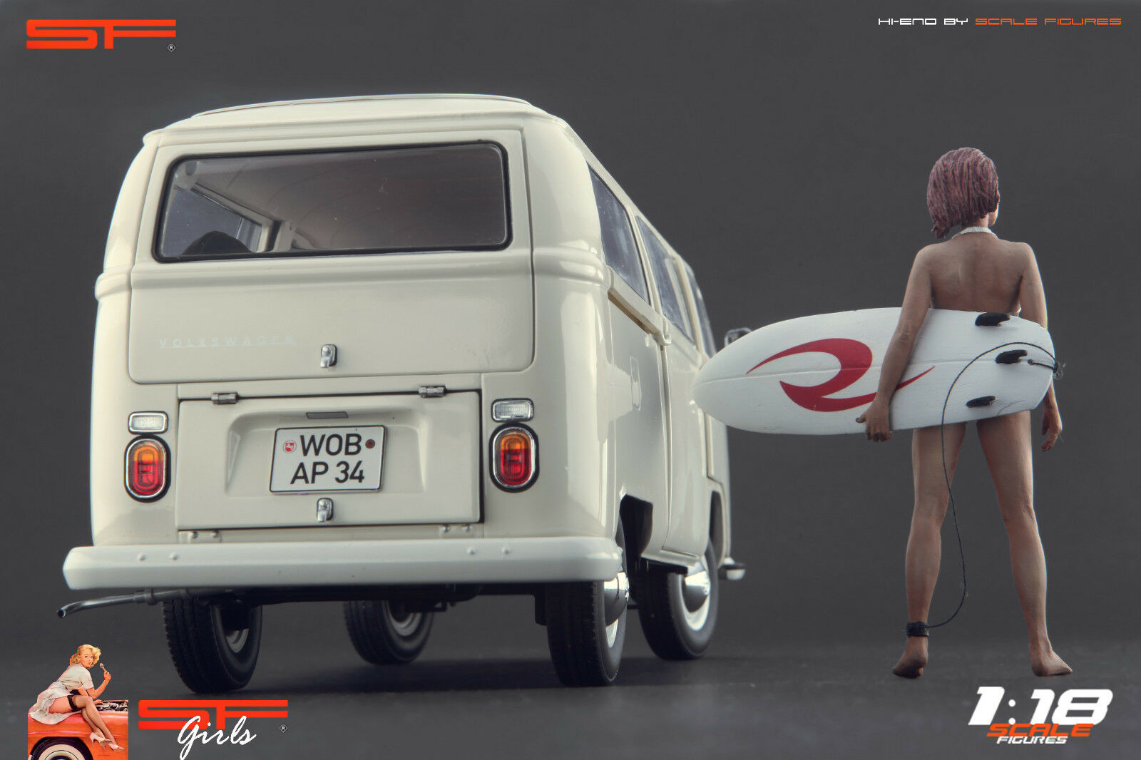 1/18 Surfing Girl von SF Scale Figures - Handarbeit -