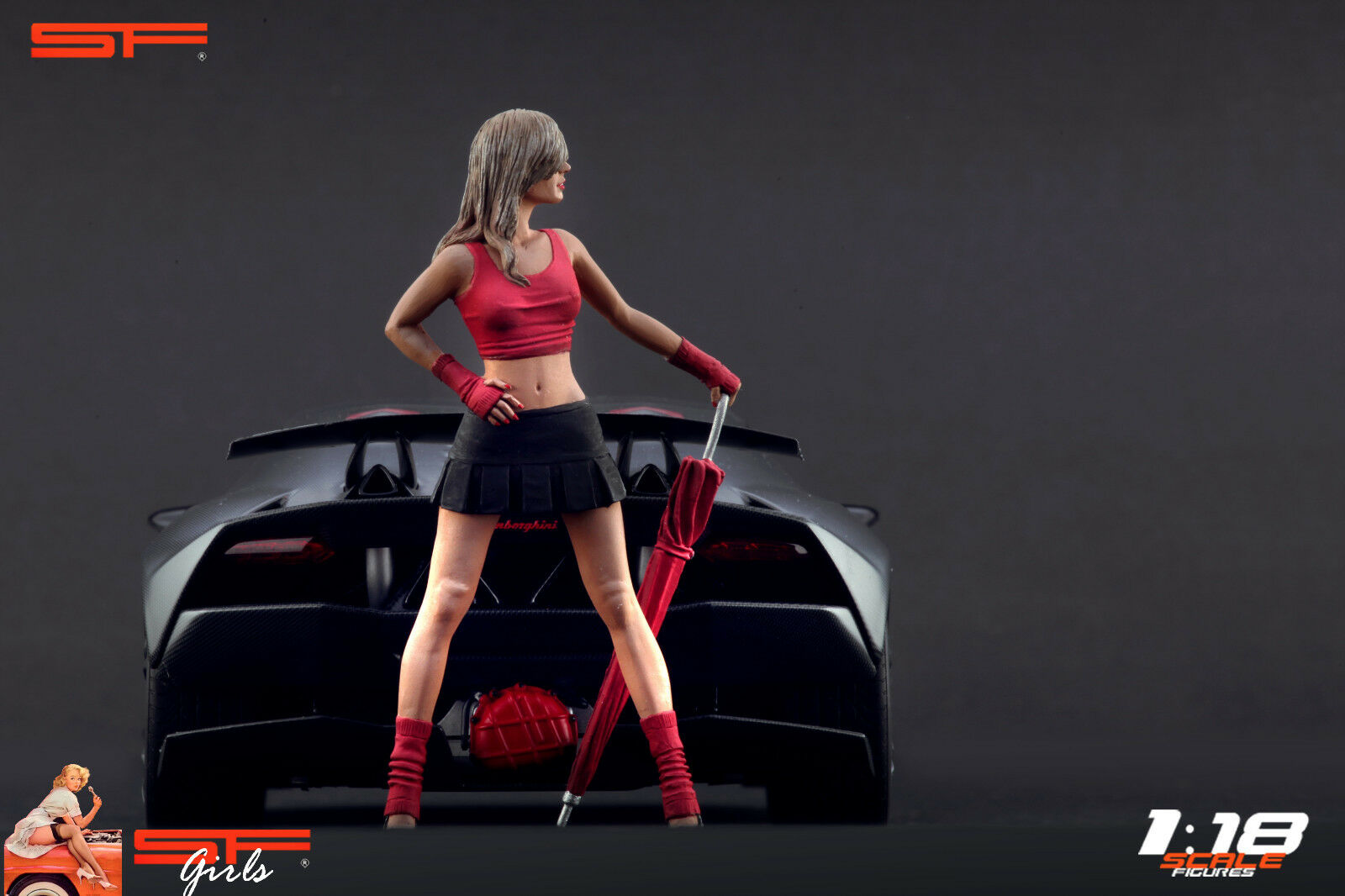 1/18 Girl Umbrella von SF Scale Figures - Handarbeit -