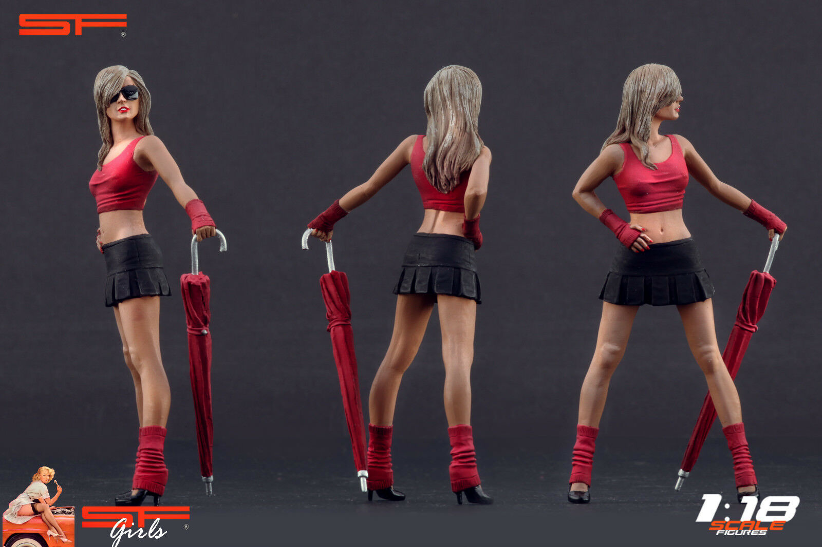 1/18 Girl Umbrella von SF Scale Figures - Handarbeit -