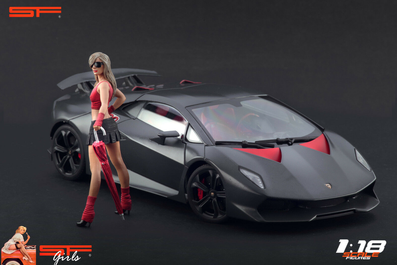 1/18 Girl Umbrella von SF Scale Figures - Handarbeit -