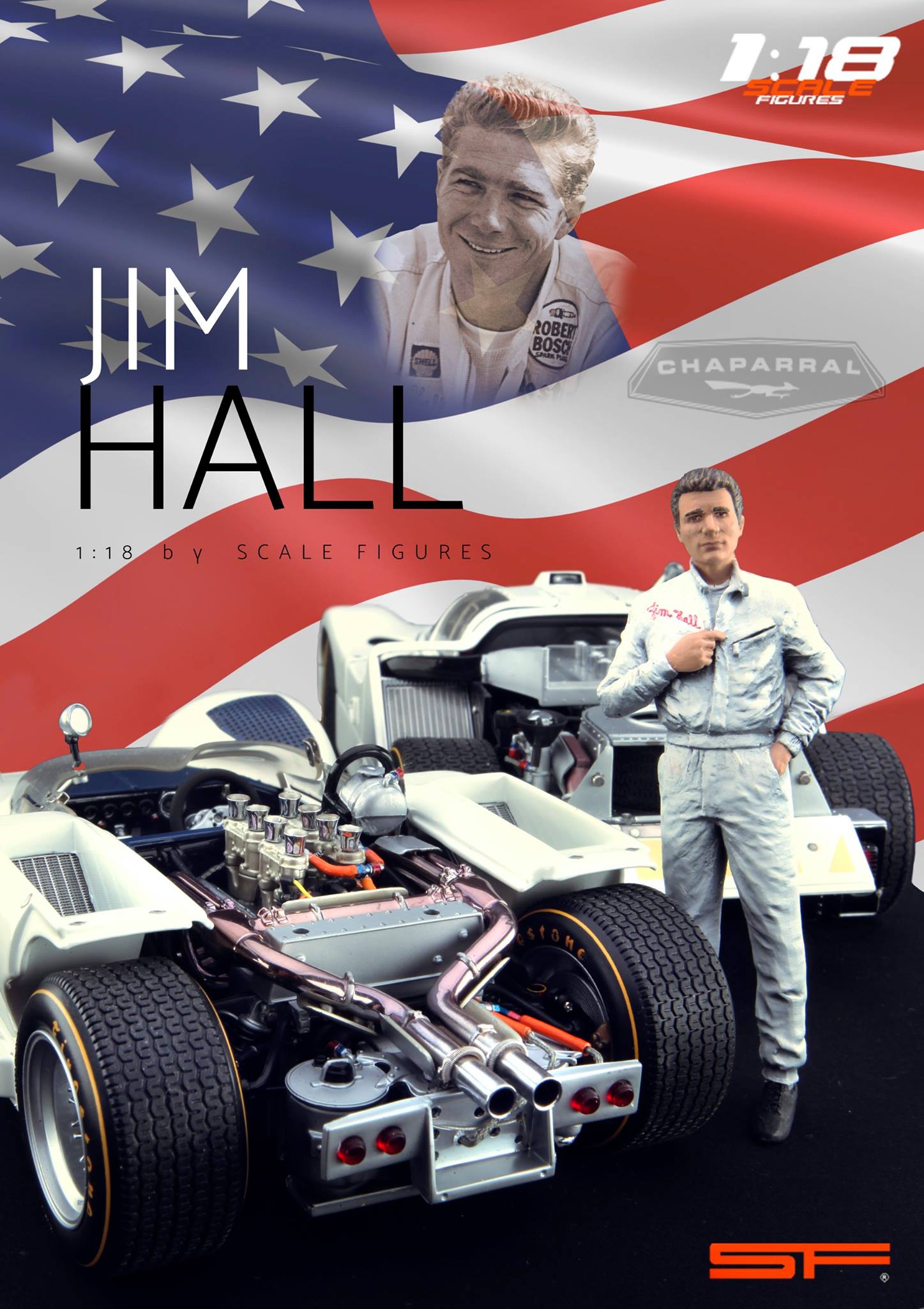1/18 JIM HALL von SF Scale Figures - Handarbeit--