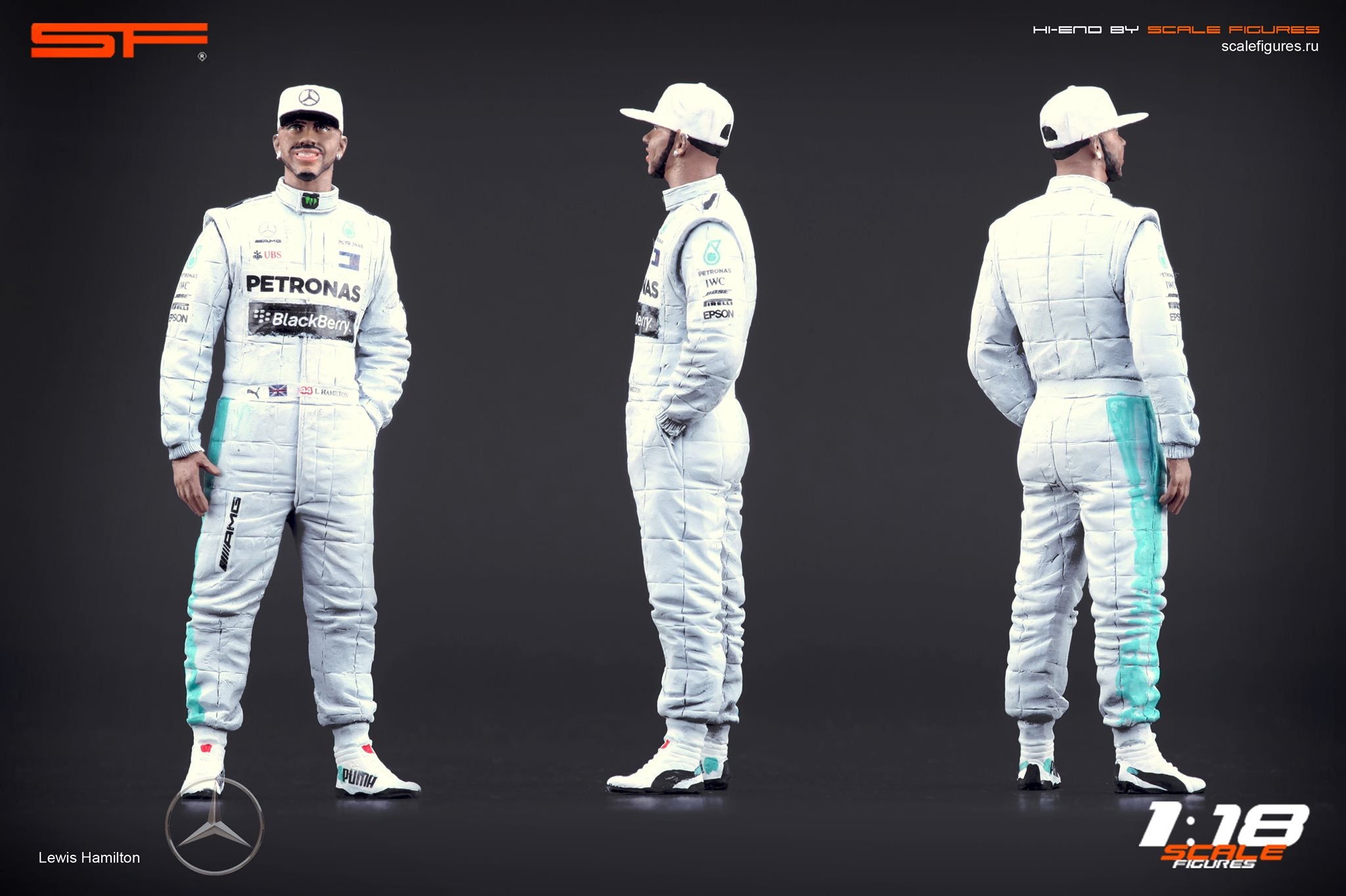 1/18 Lewis Hamilton von SF Scale Figures - Handarbeit -