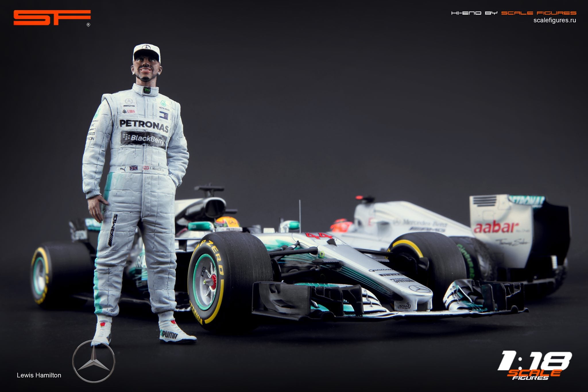 1/18 Lewis Hamilton von SF Scale Figures - Handarbeit -