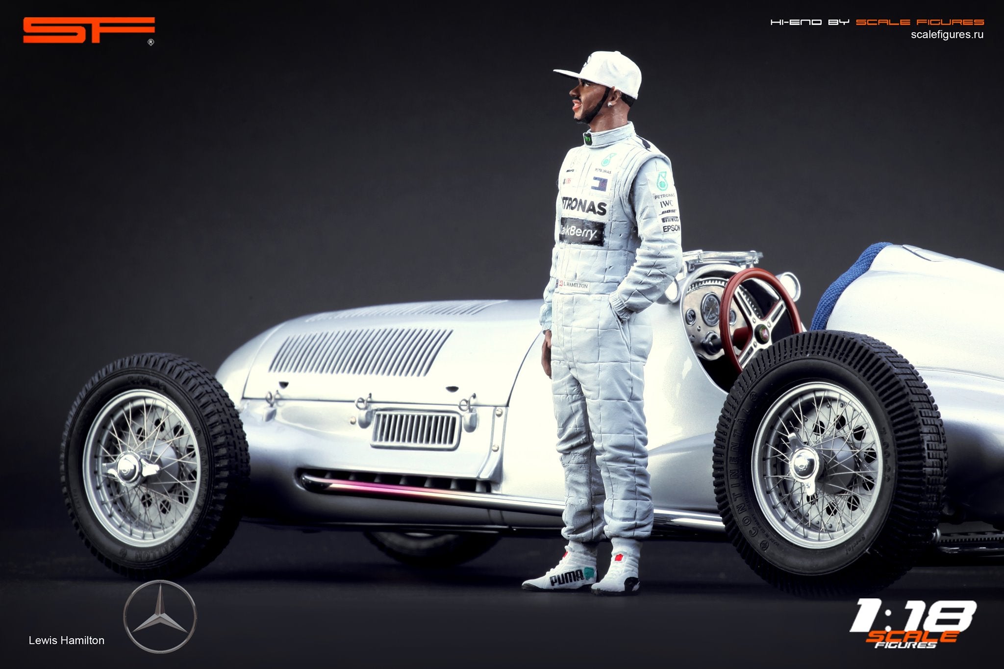 1/18 Lewis Hamilton von SF Scale Figures - Handarbeit -