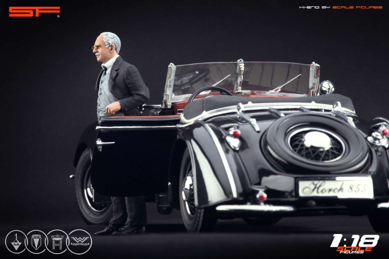 1/18 Konstrukteursfigur AUGUST HORCH von SF Scale Figures - Handarbeit - SF118152
