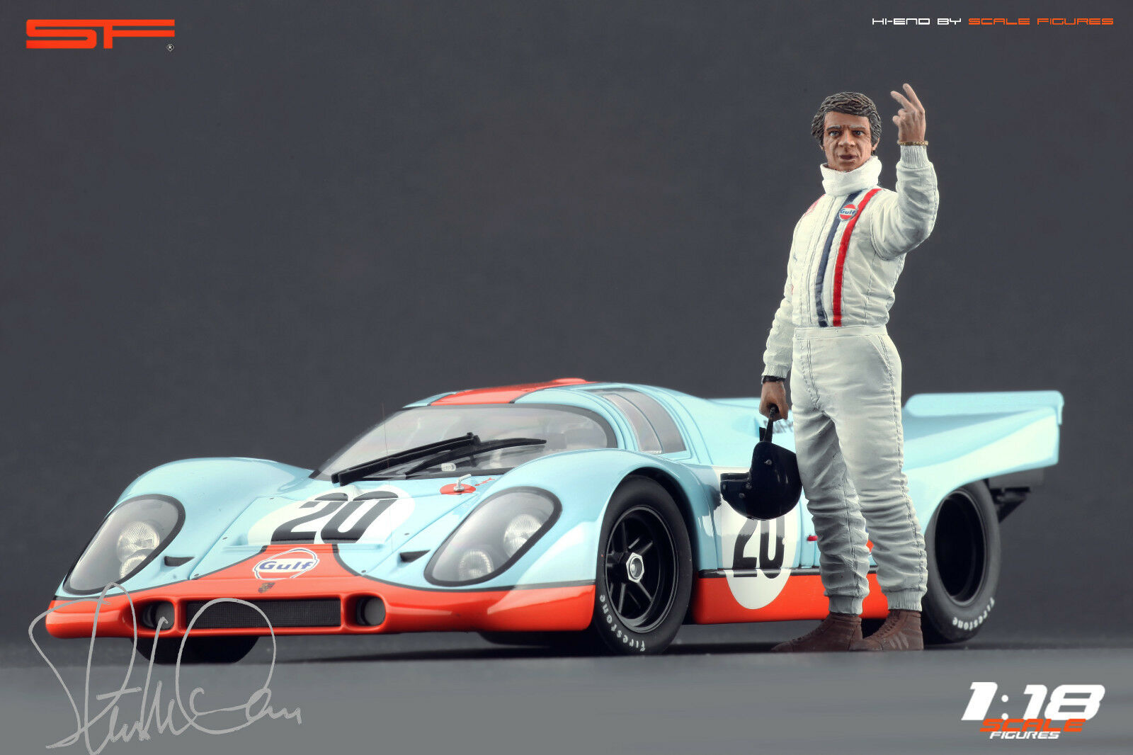 1/18 STEVE McQUEEN LE MANS von SF Scale Figures - Handarbeit -