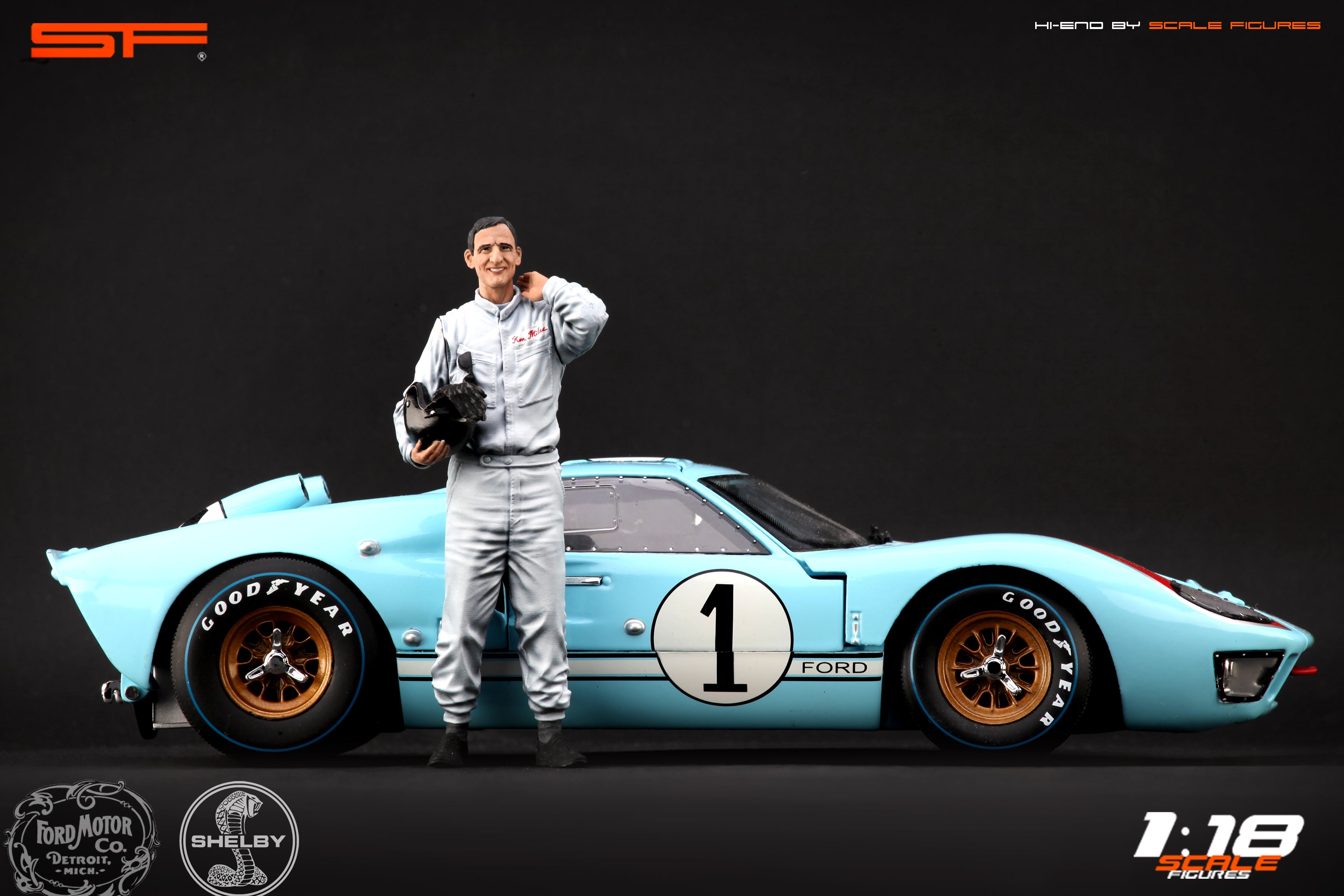 1/18 Ken MILES von SF Scale Figures - Handarbeit -