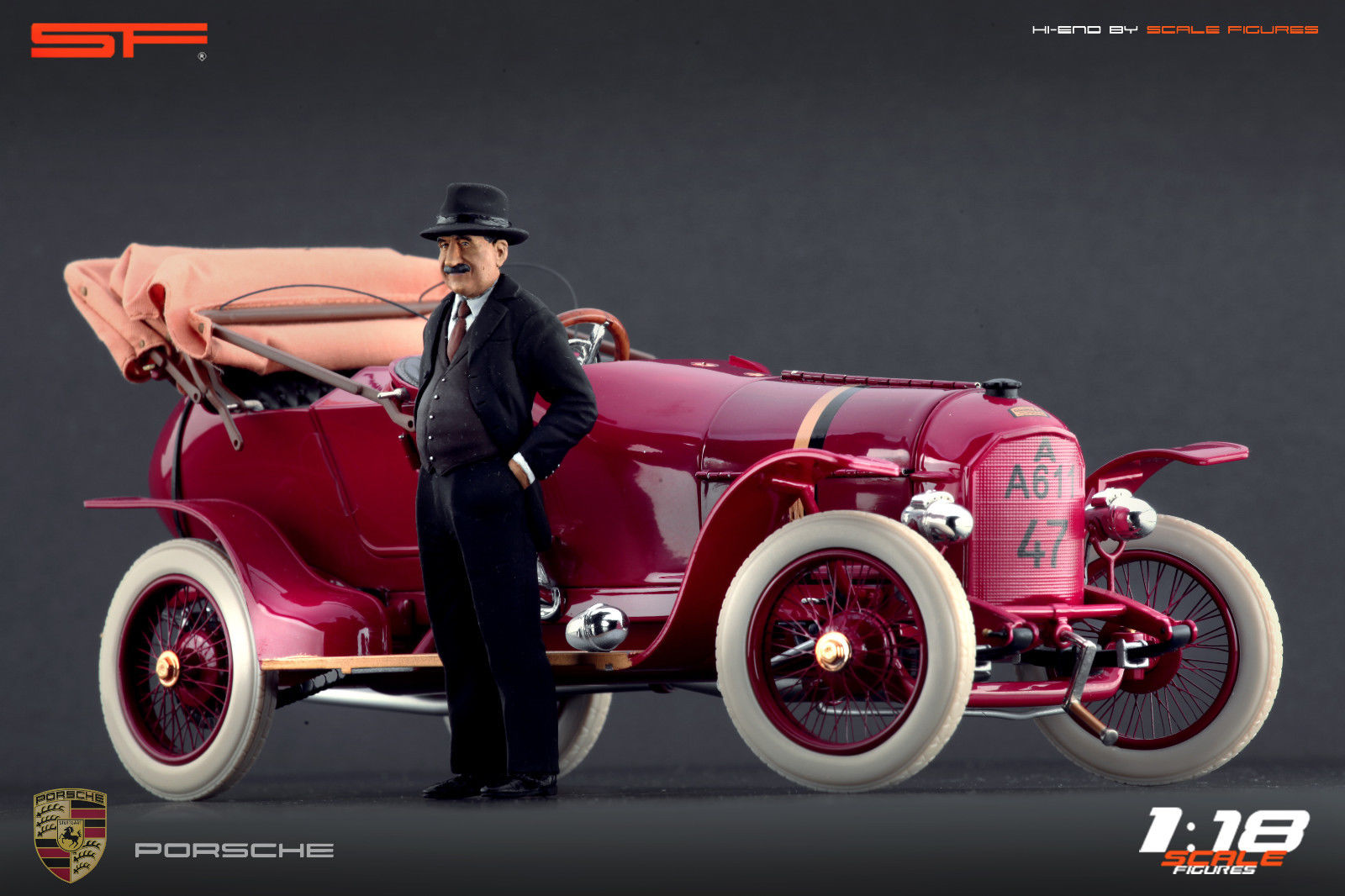 1/18 Konstrukteursfigur FERDINAND PORSCHE mit Hut von SF Scale Figures - Handarbeit -
