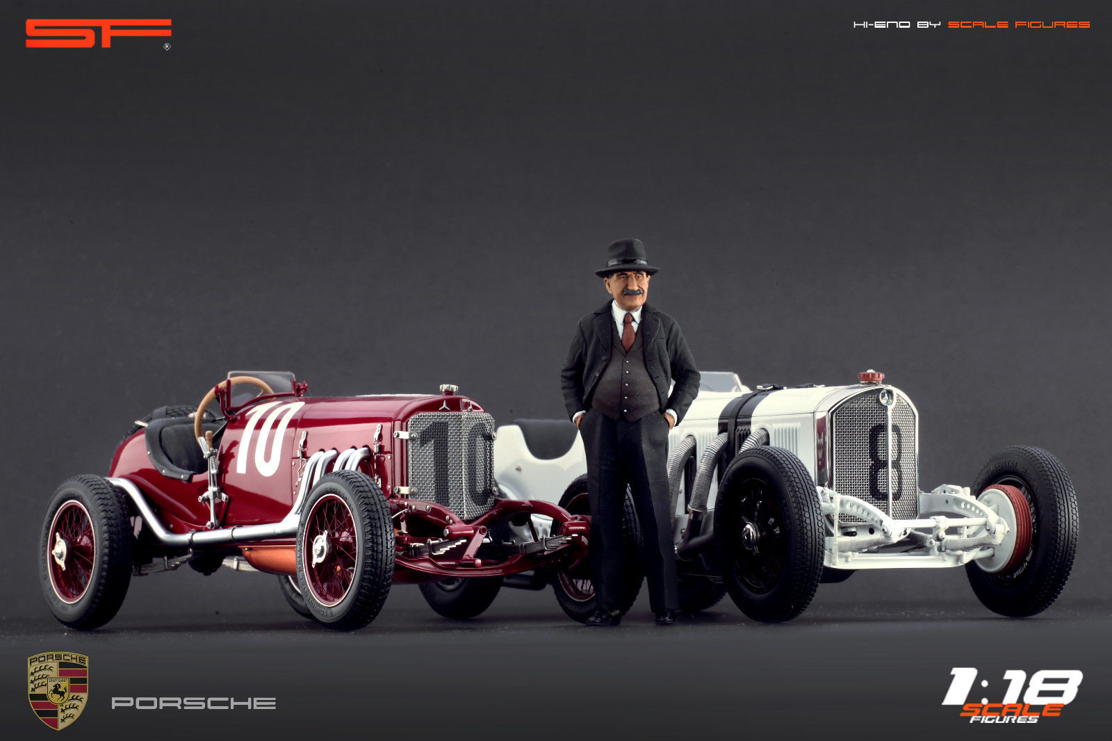 1/18 Konstrukteursfigur FERDINAND PORSCHE mit Hut von SF Scale Figures - Handarbeit -