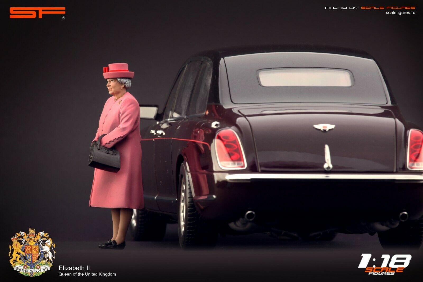 1/18 QUEEN ELISABETH II Pink Dress von SF Scale Figures - Handarbeit -