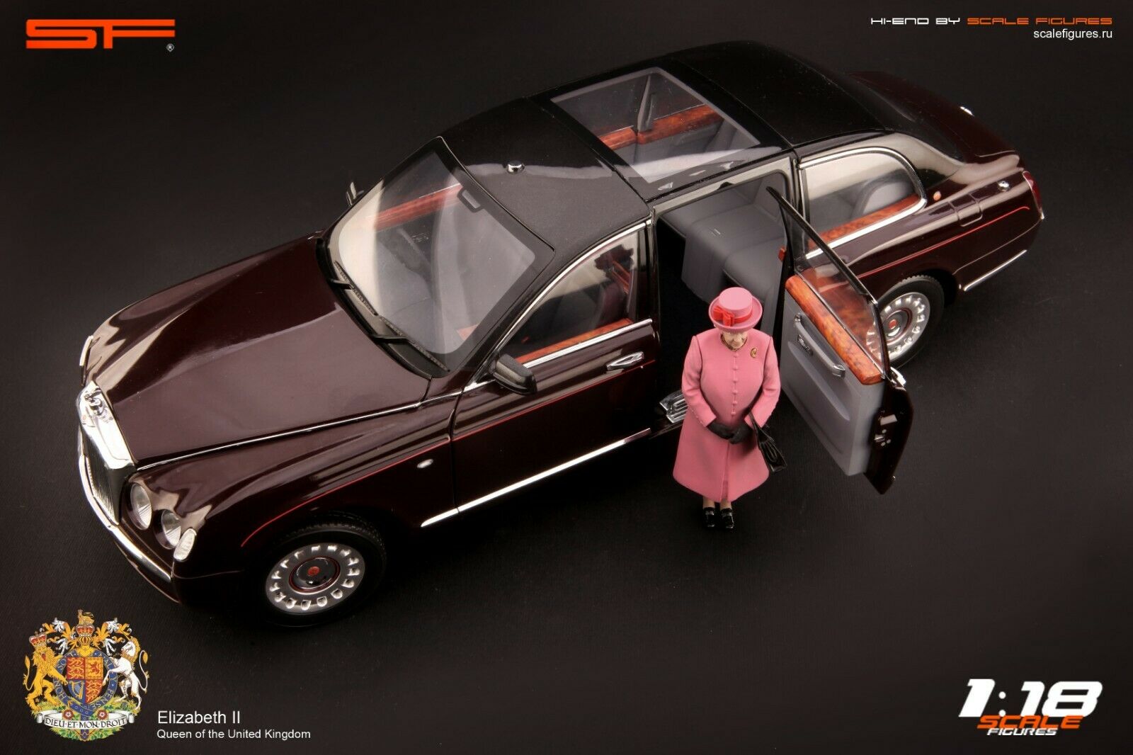 1/18 QUEEN ELISABETH II Pink Dress von SF Scale Figures - Handarbeit -