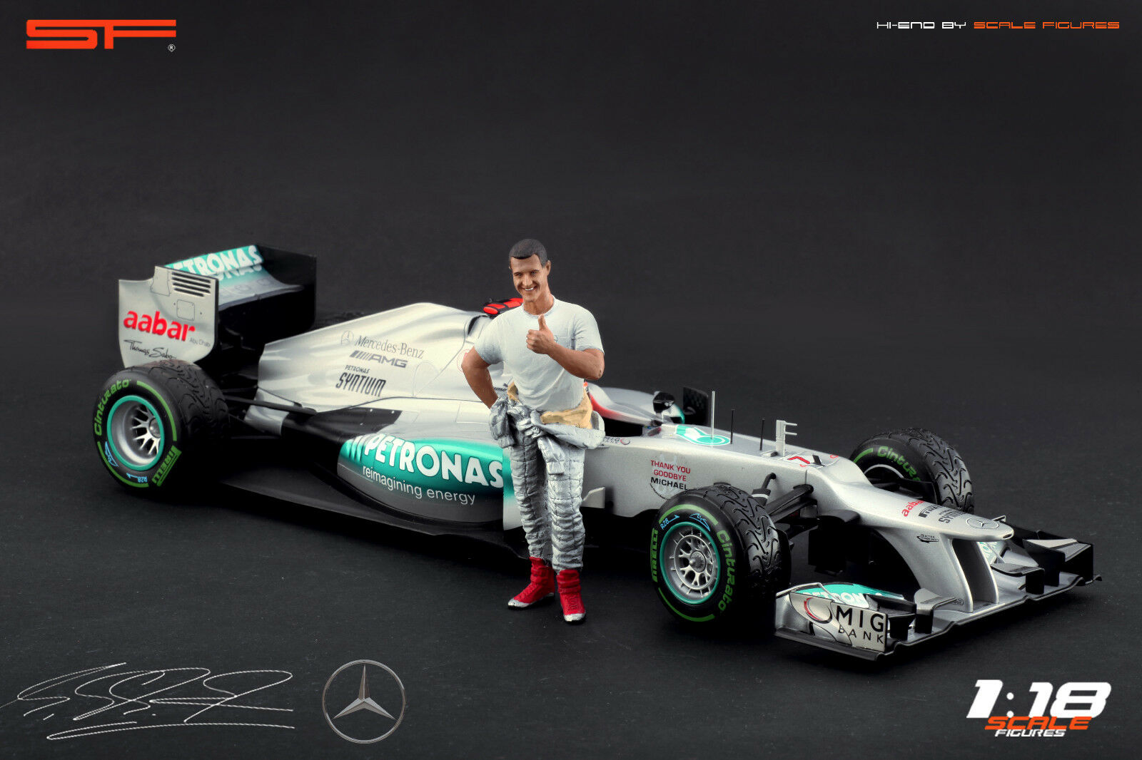 1/18 Michael Schumacher Mercedes-Benz von SF Scale Figures - Handarbeit -