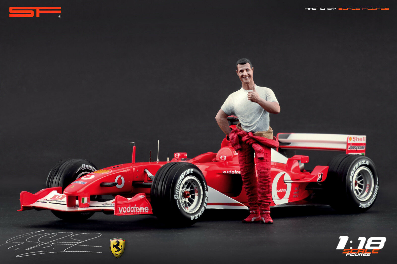 1/18 Michael Schumacher Ferrari von SF Scale Figures - Handarbeit -