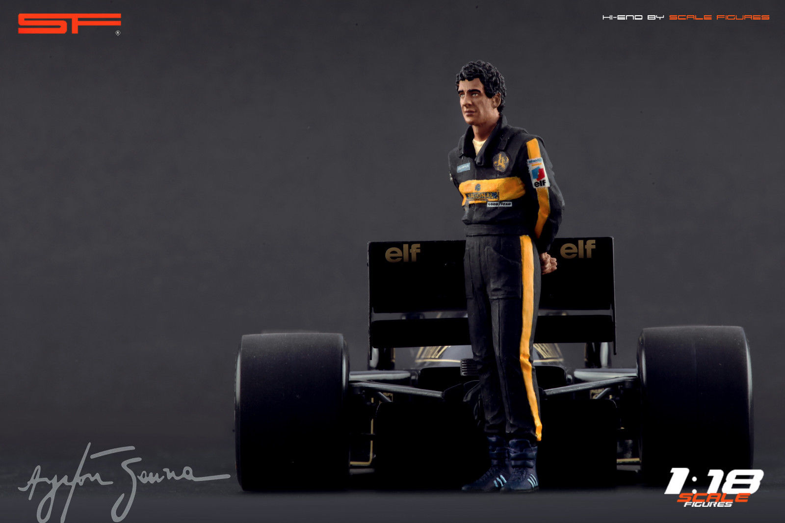 1/18 Ayrton Senna Lotus von SF Scale Figures - Handarbeit -