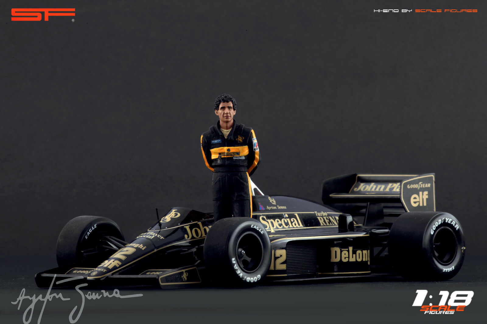 1/18 Ayrton Senna Lotus von SF Scale Figures - Handarbeit -