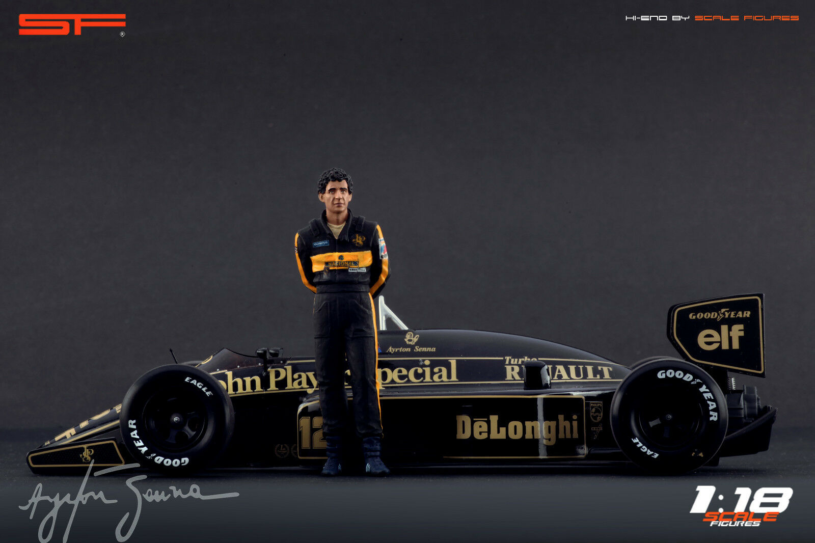 1/18 Ayrton Senna Lotus von SF Scale Figures - Handarbeit -