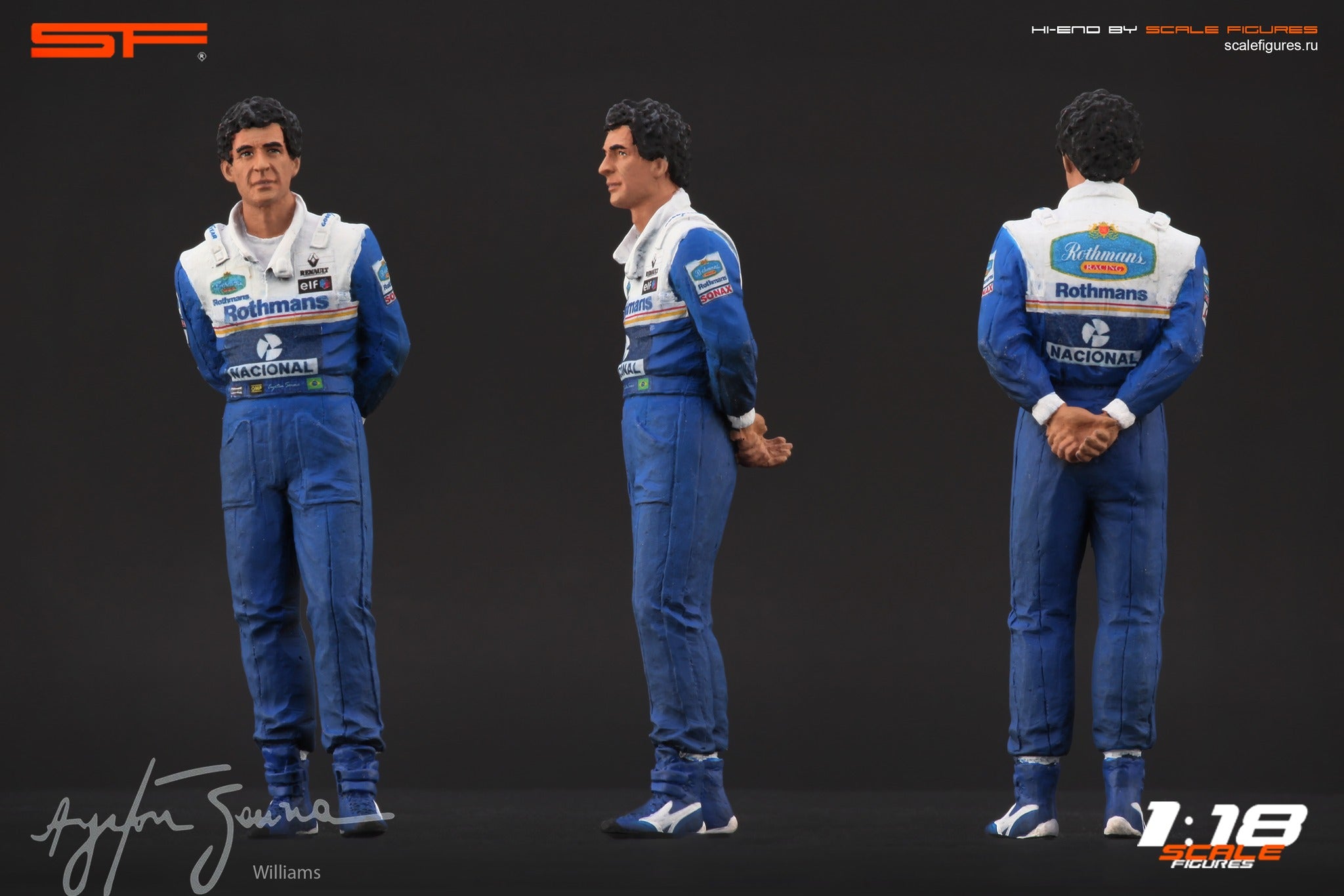1/18 AYRTON SENNA WILLIAMS von SF Scale Figures - Handarbeit -