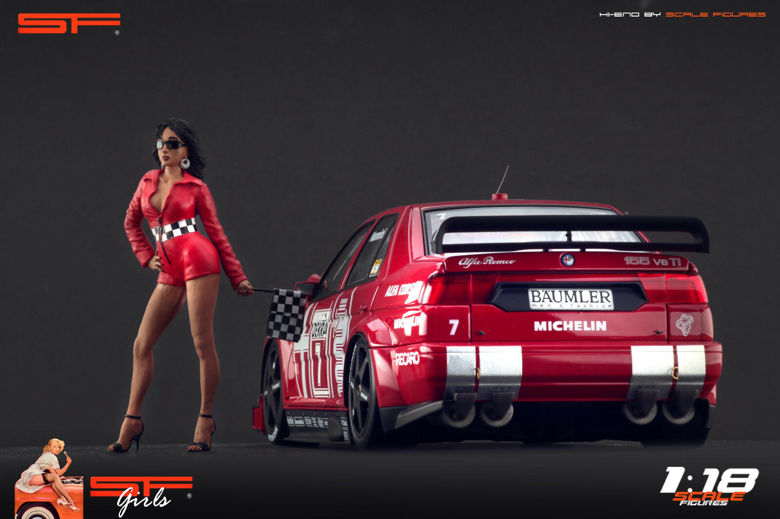 1/18 Start - Finish Girl von SF Scale Figures - Handarbeit -
