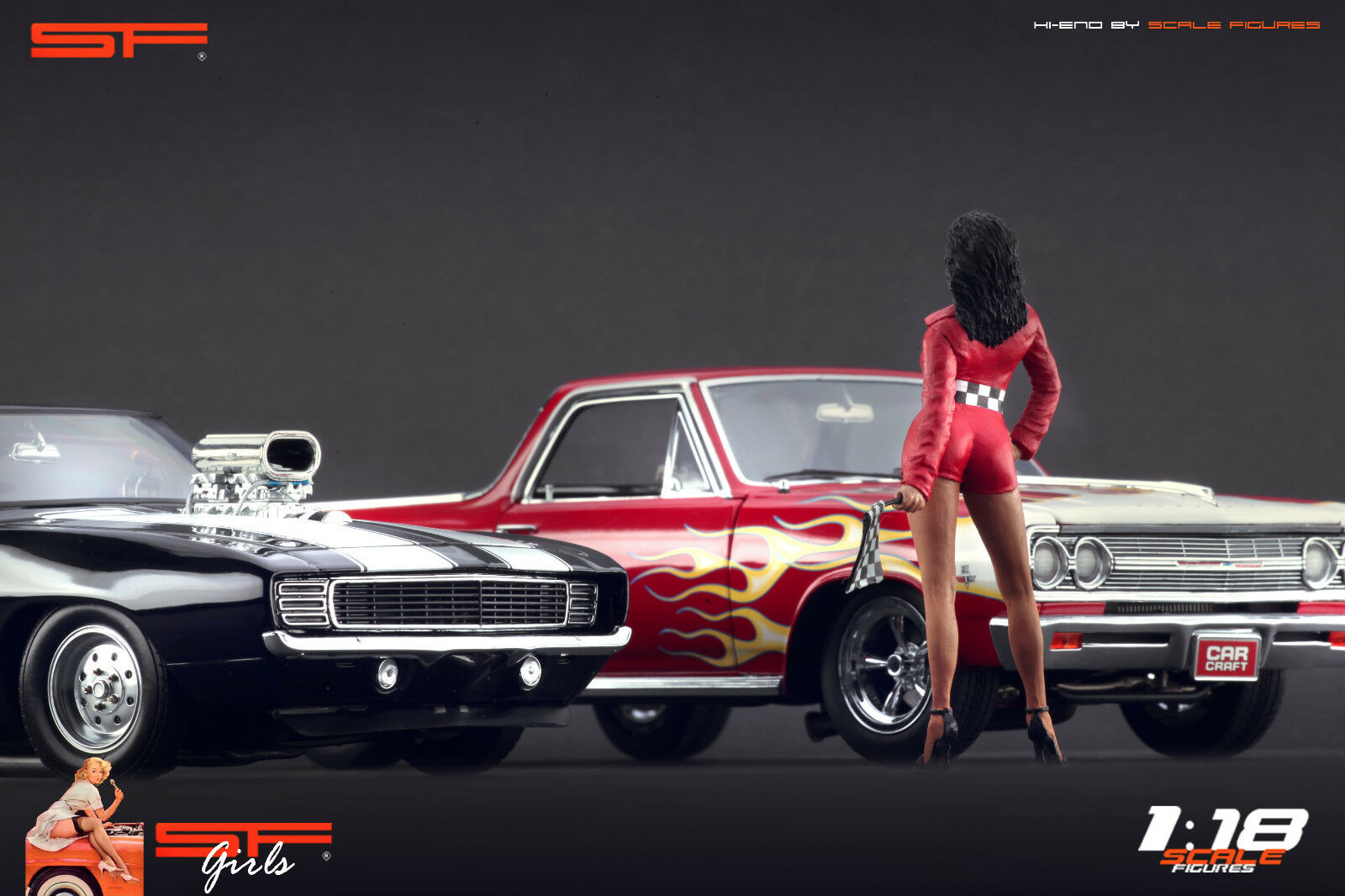 1/18 Start - Finish Girl von SF Scale Figures - Handarbeit -