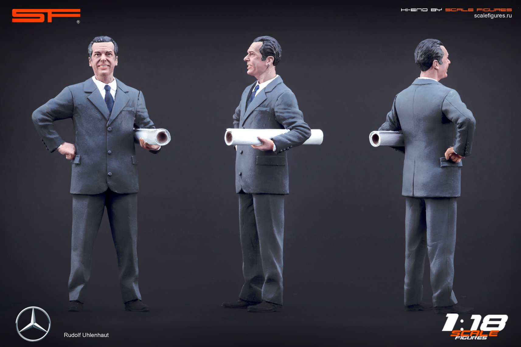 1/18 Konstrukteursfigur Rudolph UHLENHAUT von SF Scale Figures - Handarbeit-