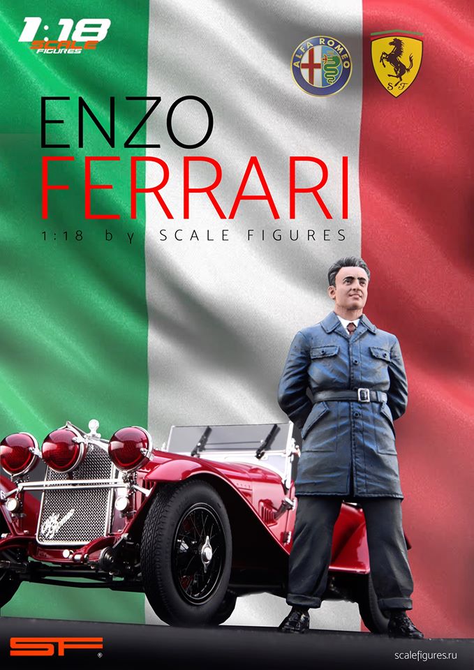 1/18 Konstrukteur Young ENZO FERRARI von SF Scale Figures - Handarbeit--