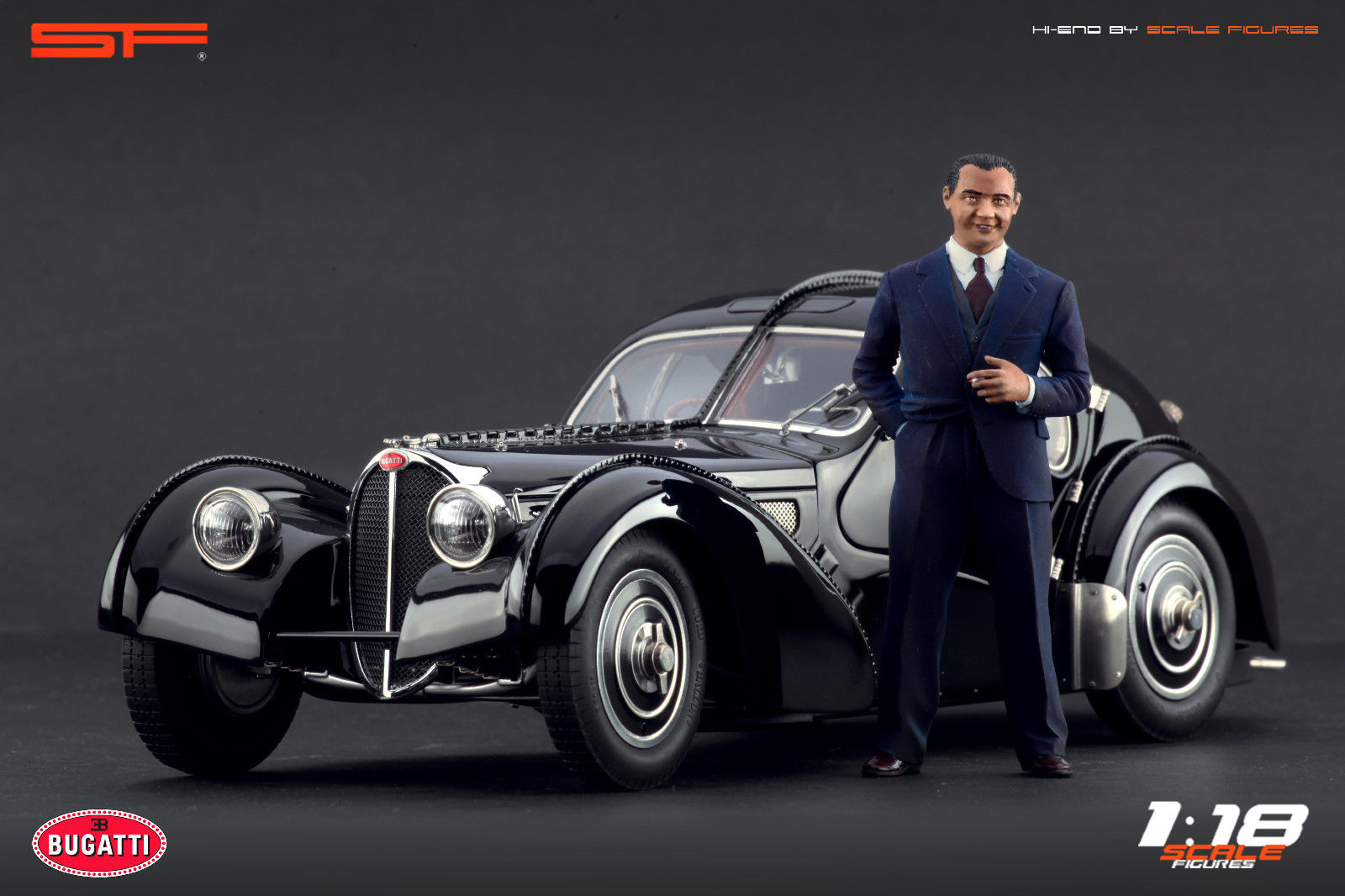 1/18 Konstrukteursfigur JEAN BUGATTI von SF Scale Figures - Handarbeit - SF118085