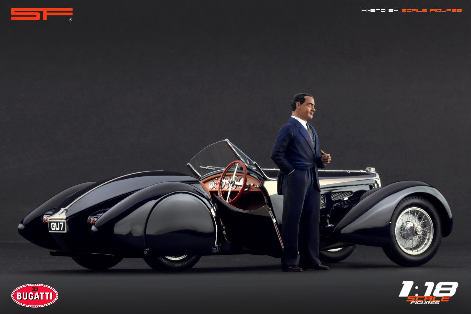 1/18 Konstrukteursfigur JEAN BUGATTI von SF Scale Figures - Handarbeit - SF118085