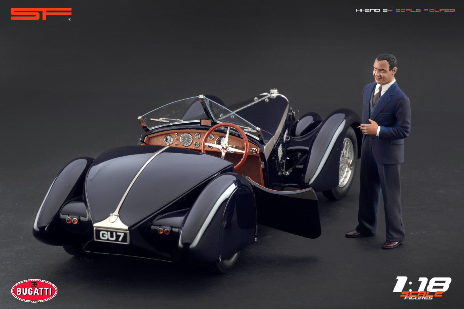 1/18 Konstrukteursfigur JEAN BUGATTI von SF Scale Figures - Handarbeit - SF118085