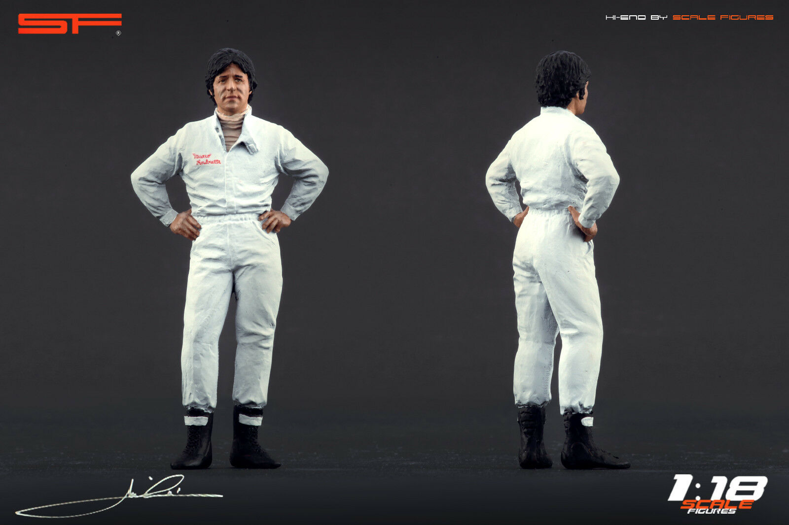1/18 Rennfahrerfigur Mario Andretti von SF Scale Figures - Handarbeit - SF118095