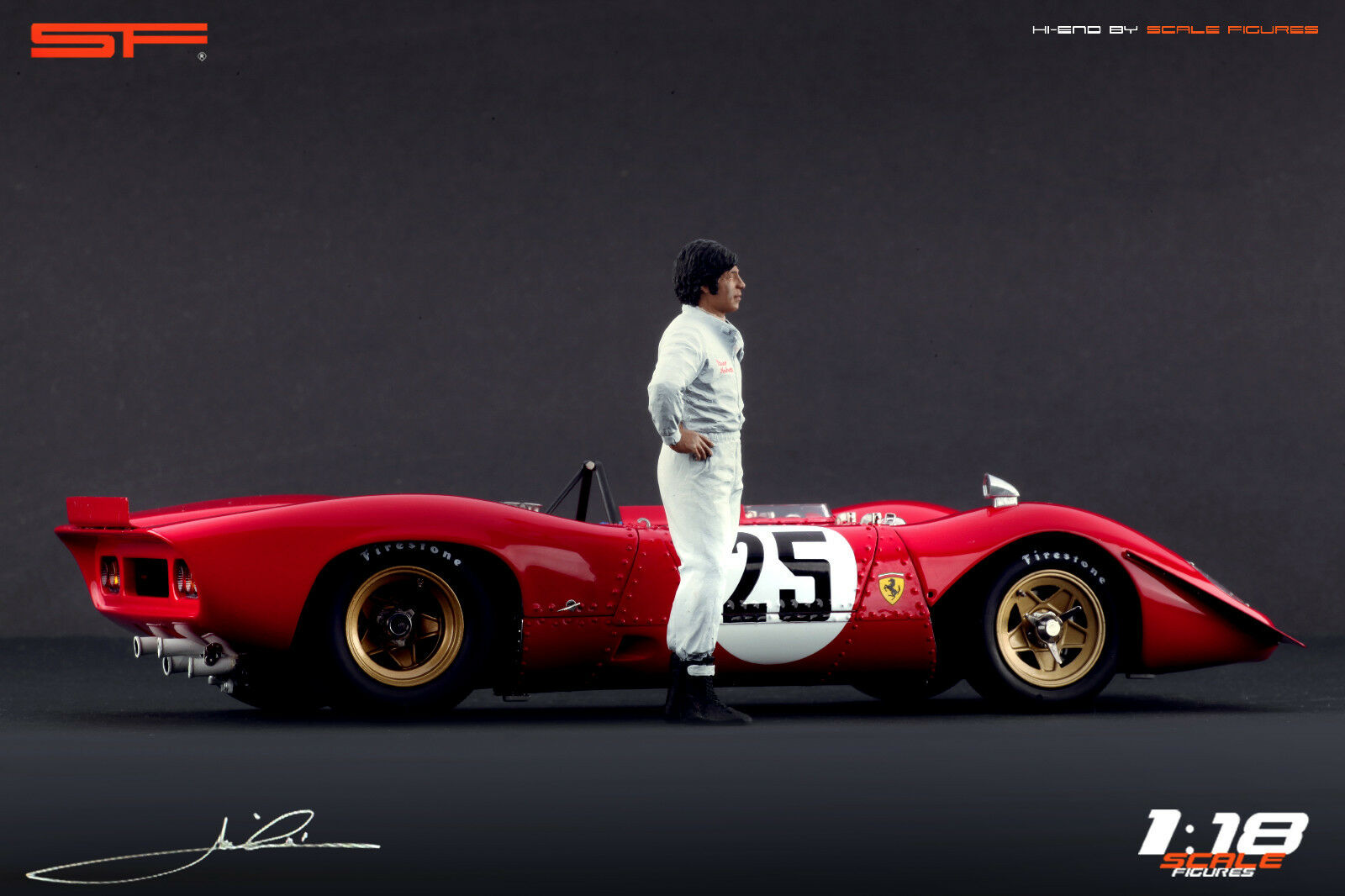 1/18 Rennfahrerfigur Mario Andretti von SF Scale Figures - Handarbeit - SF118095