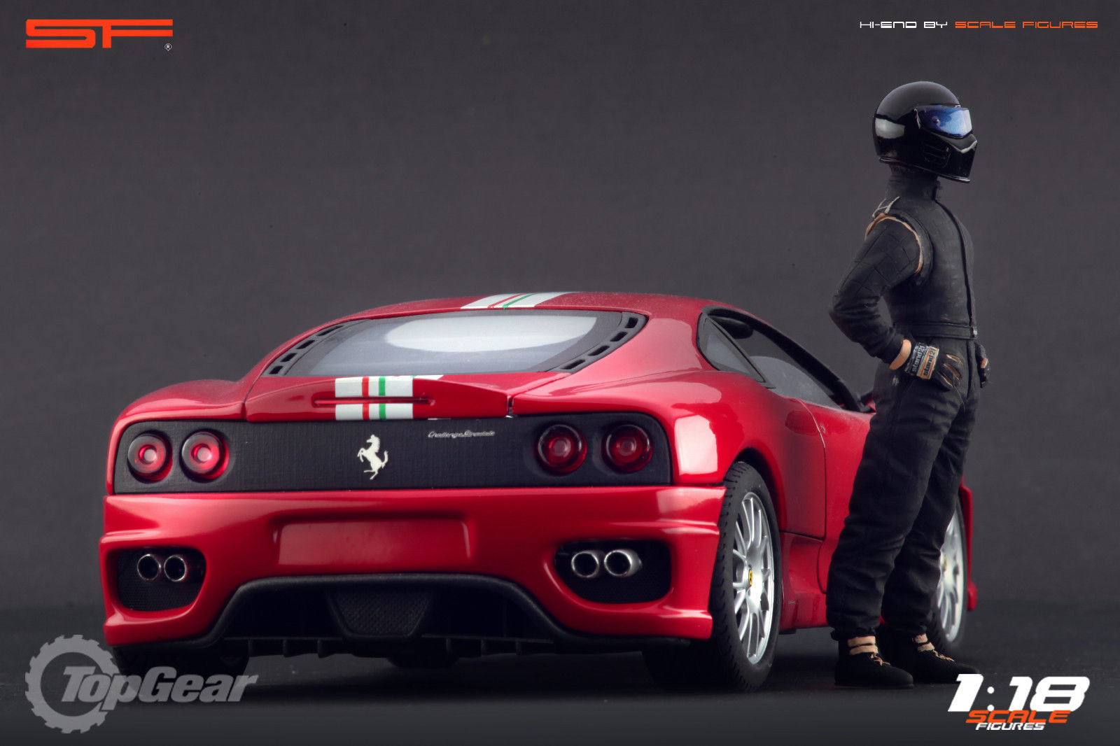 1/18 Rennfahrerfigur The Black Stig Top Gear von SF Scale Figures - Handarbeit - SF118097