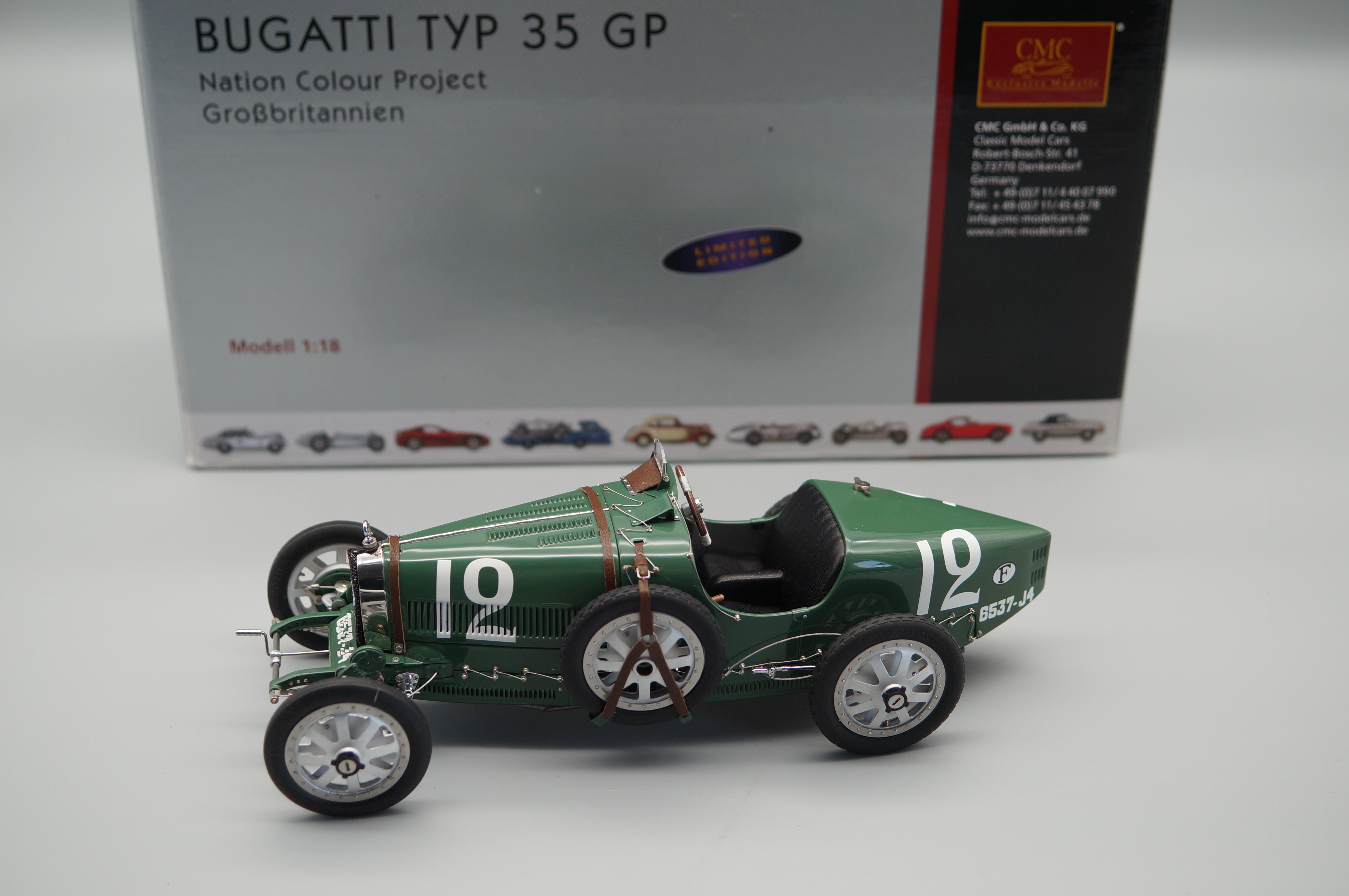 1:18 Bugatti T35 Nation Color Project - Großbritannien #12 LE 2000 St. CMC M-100 002 -pre-owned-