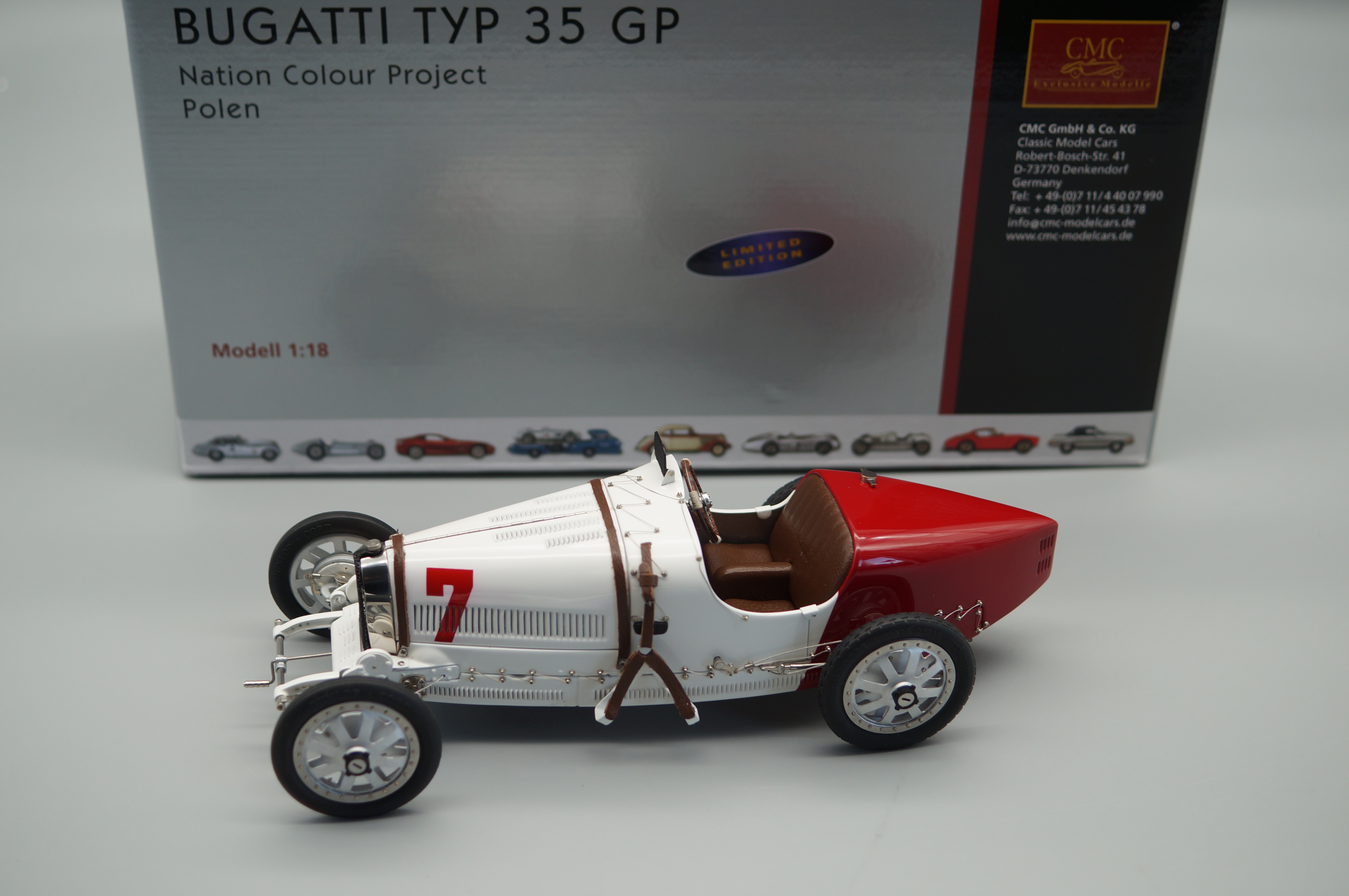 1:18 Bugatti T35 Nation Color Project - Polen #7 LE 2000 St. CMC M-100 003 -pre-owned-