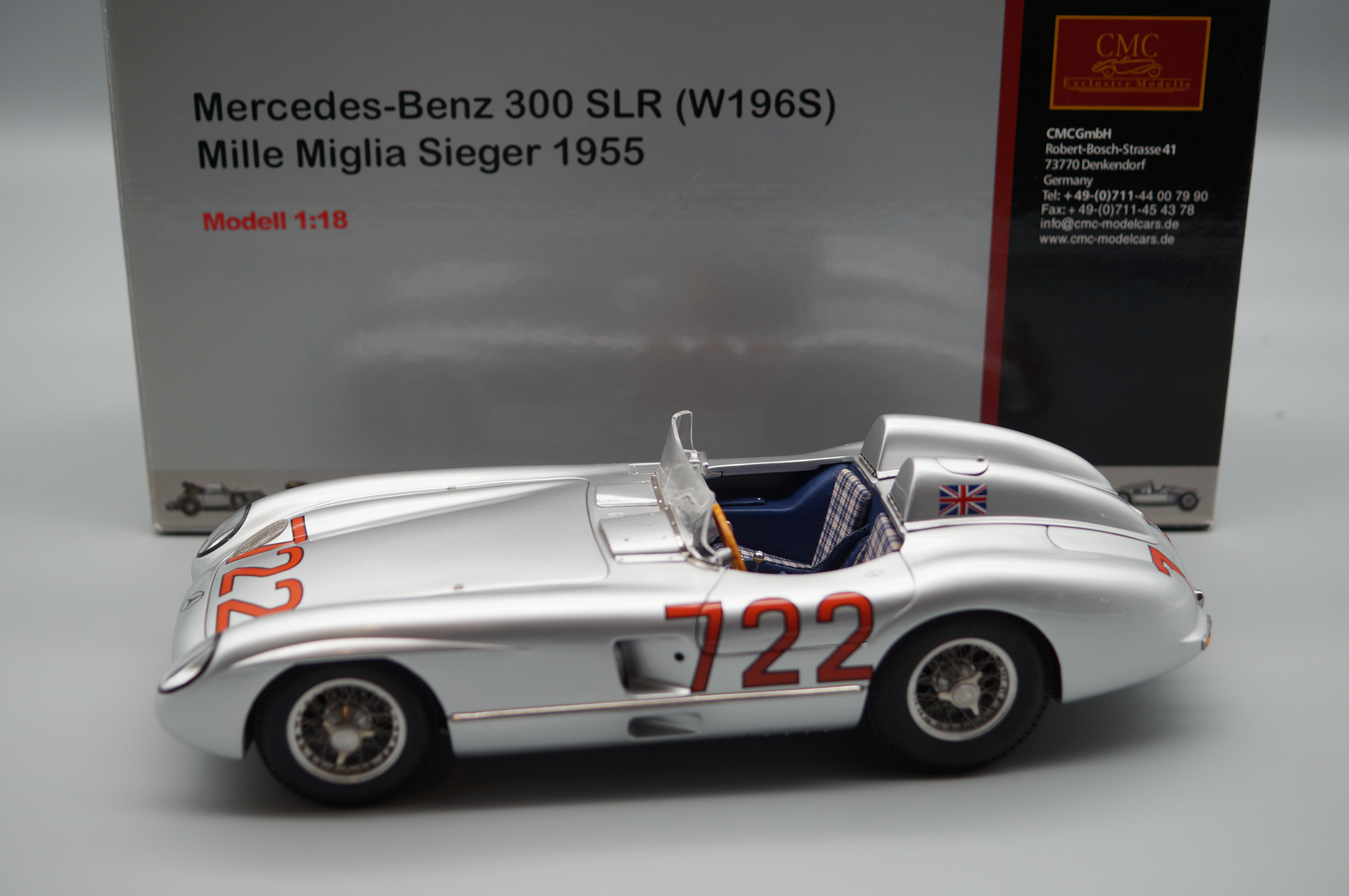 1/18 Mercedes-Benz 300SLR #722 Mille Miglia Stirling 1959 MOSS / JENKINS CMC M-066 -pre-owned- AA494