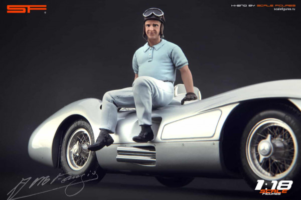 1/18 J.M. Fangio sitting von SF Scale Figures - Handarbeit - GEÖFFNET / OPENED BOX